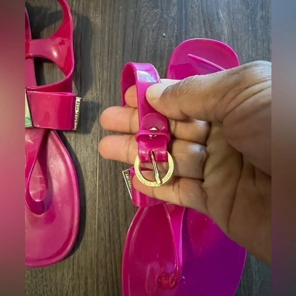 michael kors pink kayden jelly sandals size:10